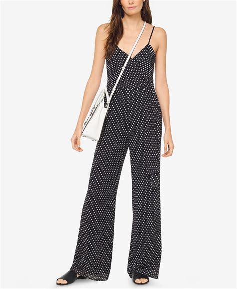 michael kors petite printed jump suit|Michael Kors belted denim jumpsuit.